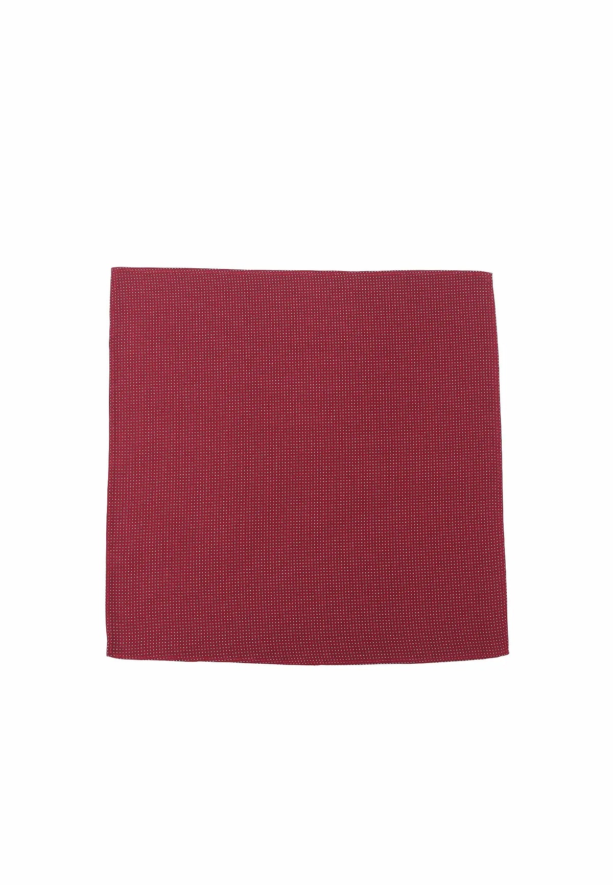 (Mittelrot) Einstecktuch Herren aus 100% Seide Picoté 28x28cm flach