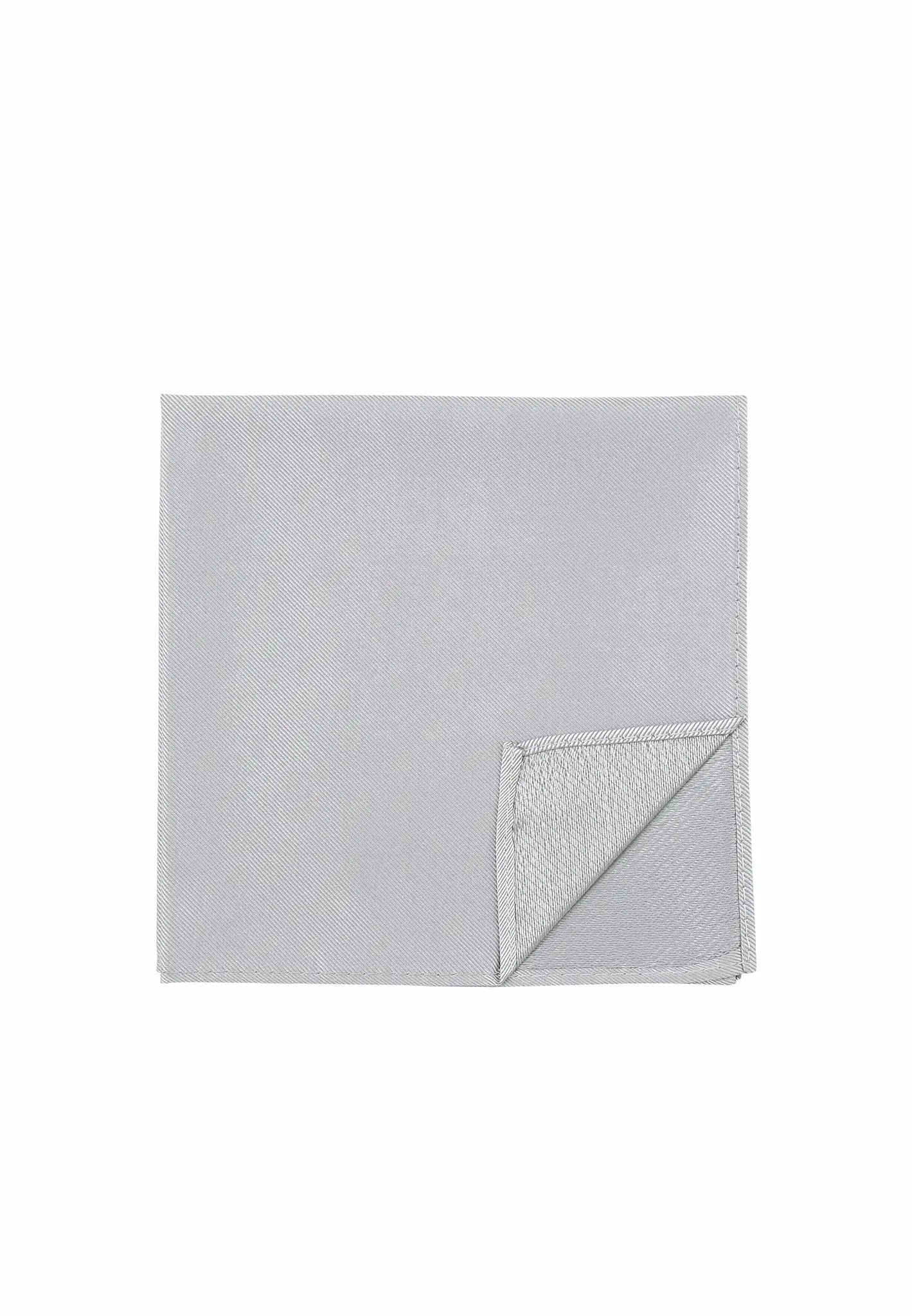 (Silber) Uni Einstecktuch aus Seide Rückseite 28x28cm