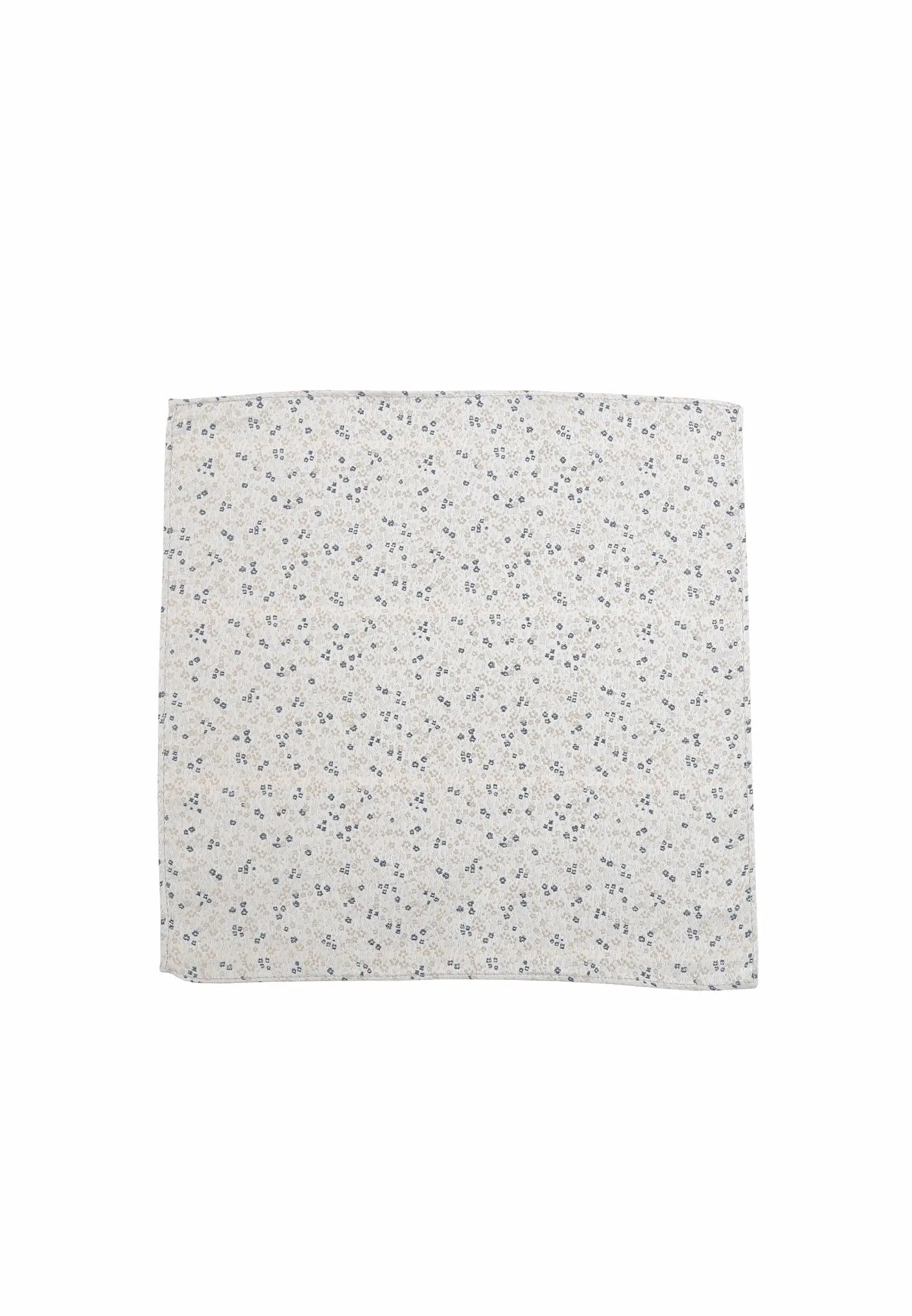 (Beige) Seiden-Einstecktuch mit floralem Muster, ausgebreitet, 28 x 28 cm