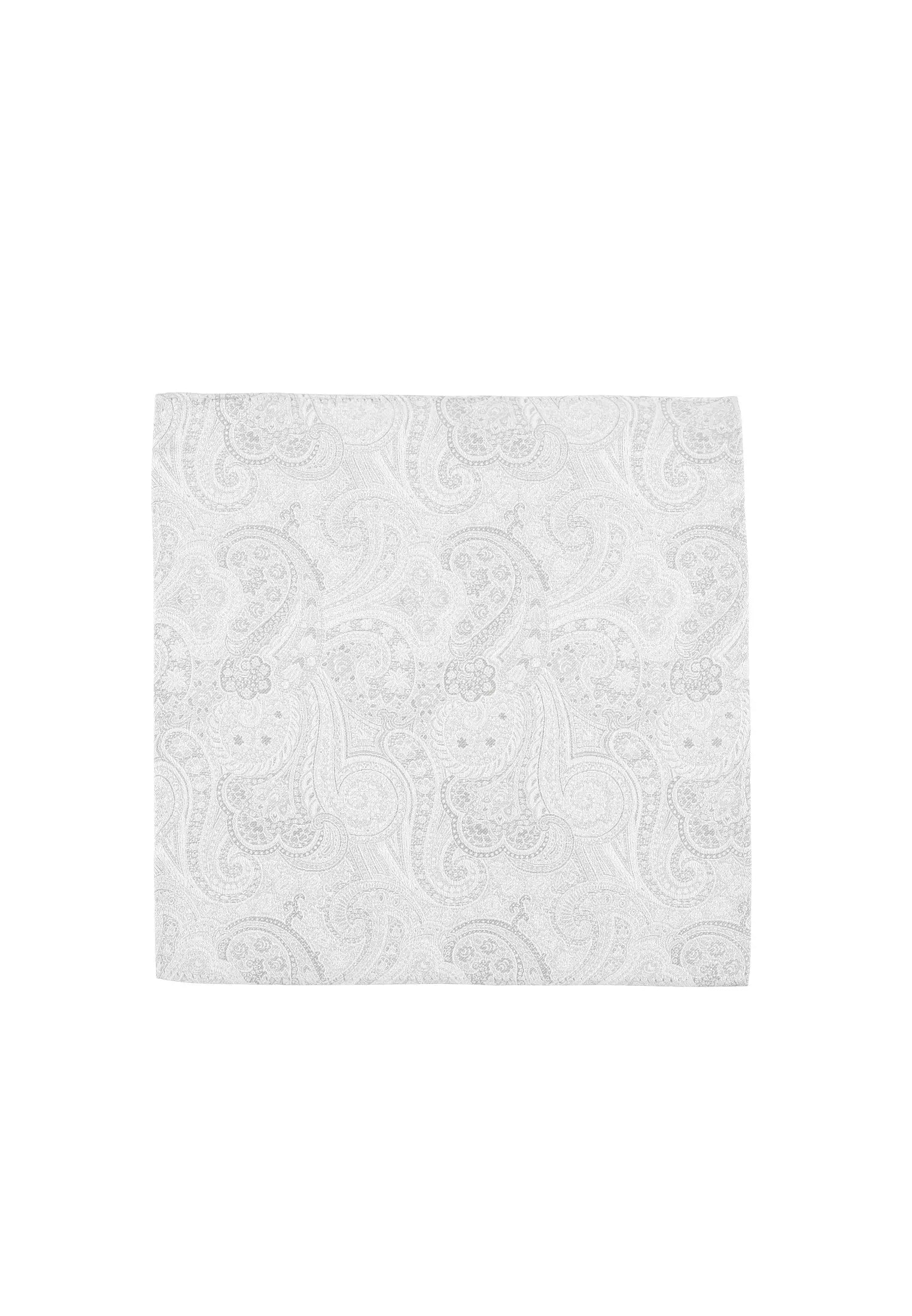 (Champagner) Einstecktuch Hochzeit Paisley – Frontalansicht flach ausgelegt