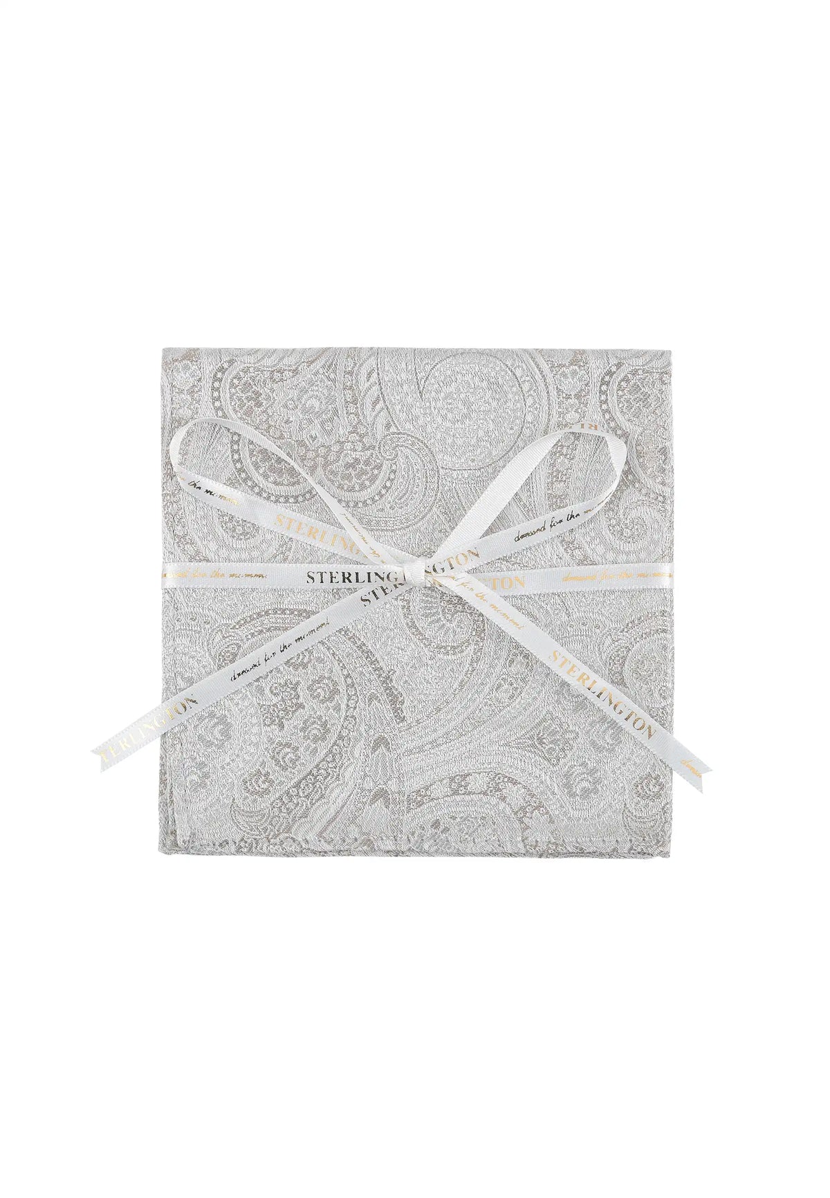 (Beige) Einstecktuch Sterlington Paisley Seide – mit Geschenkschleife