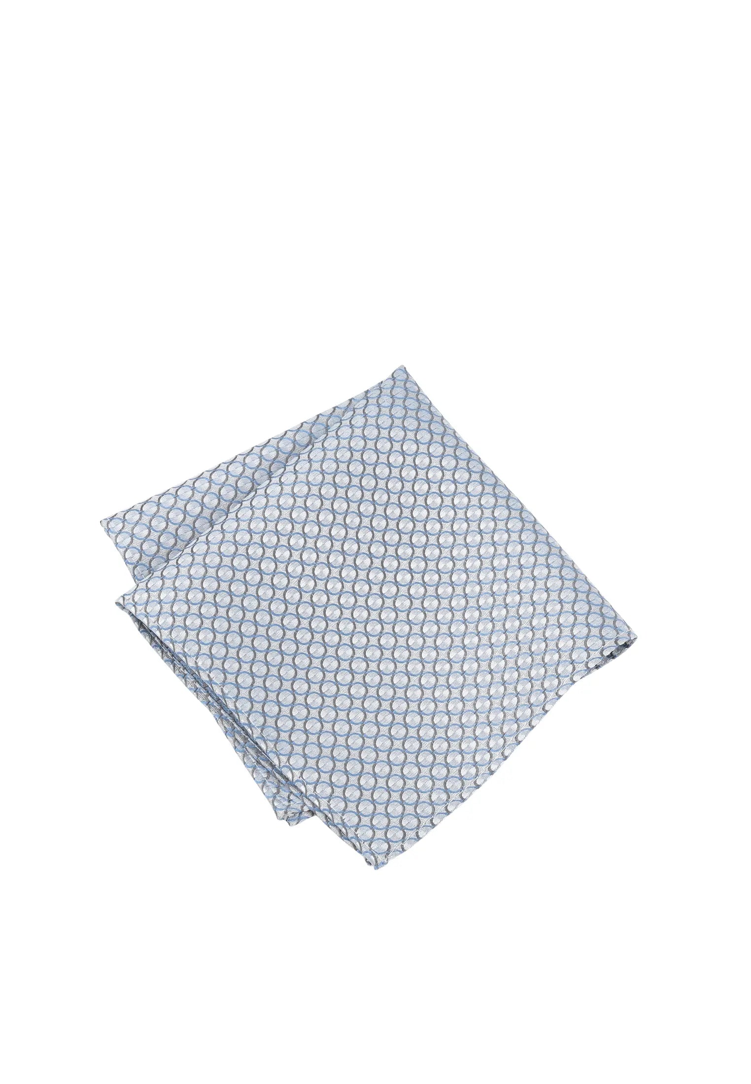 (Blau) Einstecktuch Hochzeit Kreise Seide – diagonal gefaltet