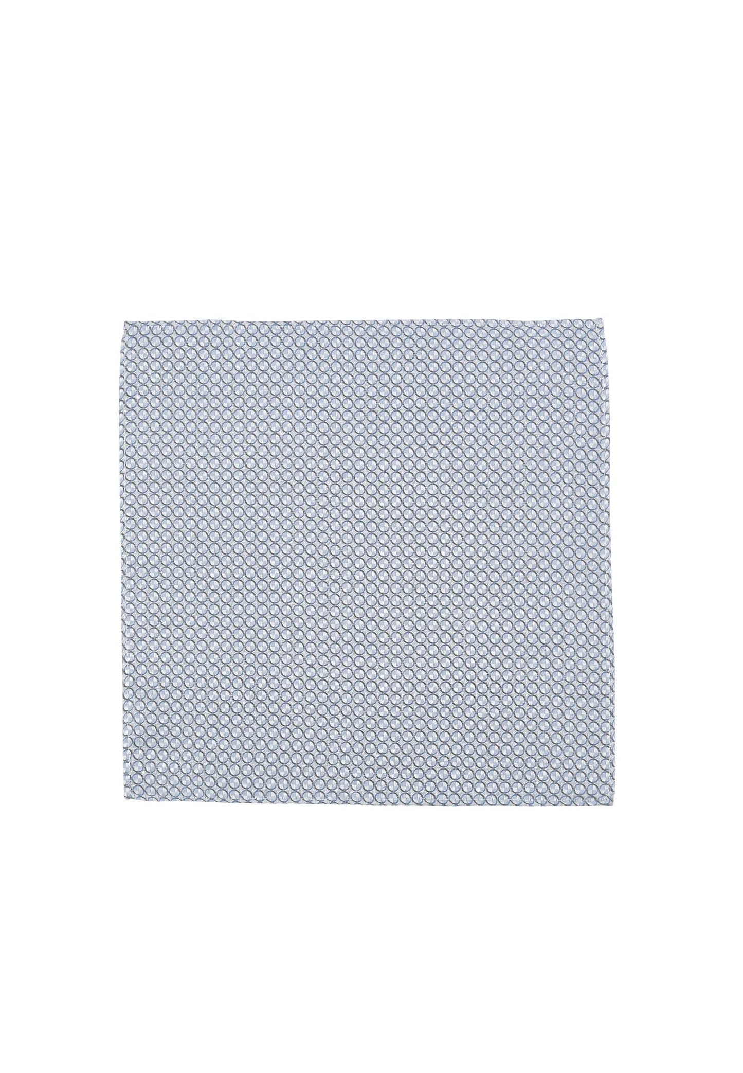 (Blau) Einstecktuch Hochzeit Kreise – Frontalansicht flach ausgelegt