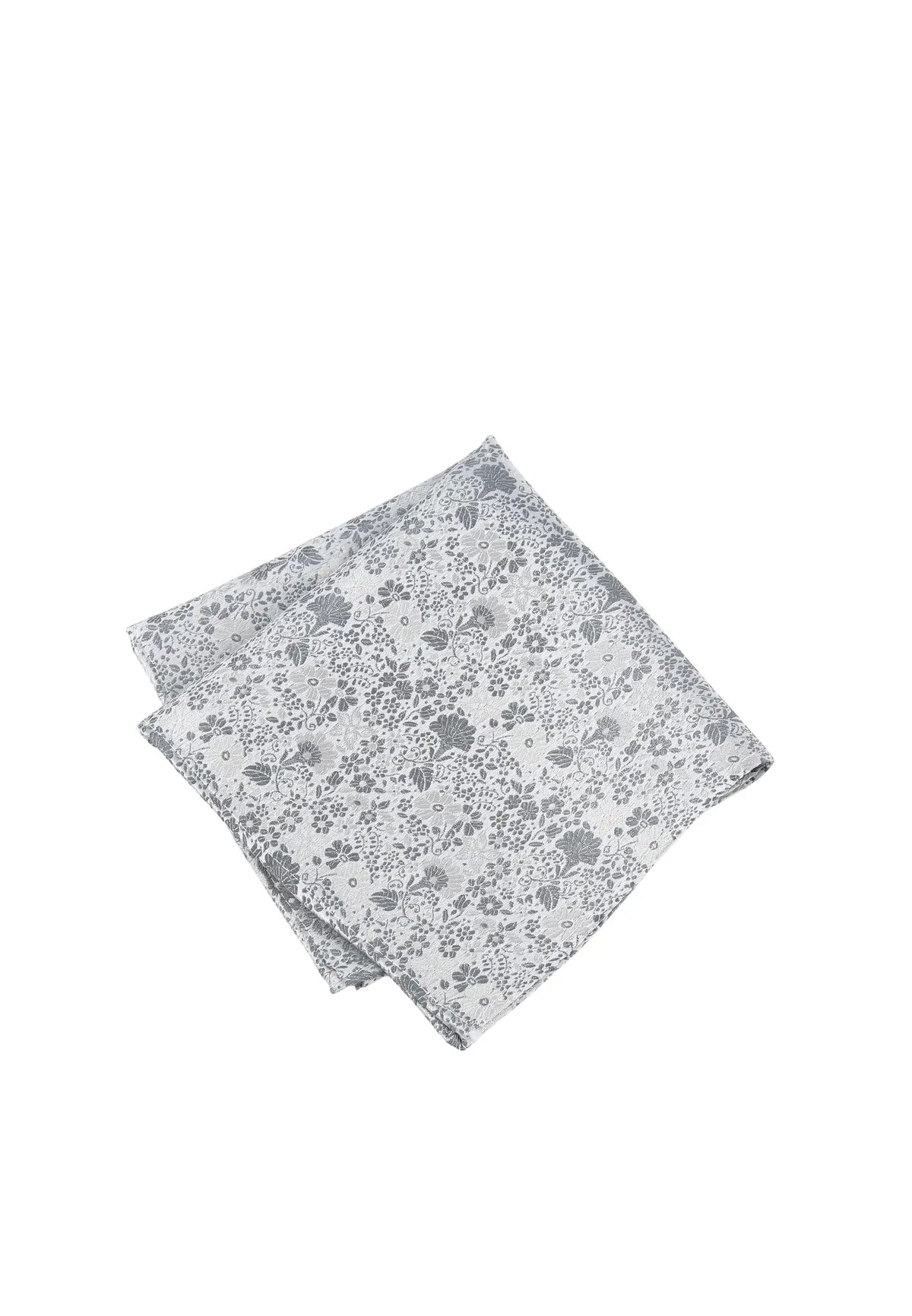 Einstecktuch Herren Hochzeit aus Seide – Floral - Silber