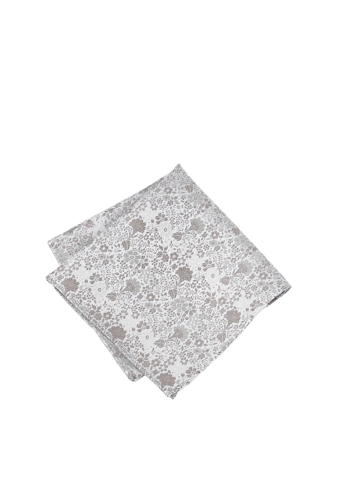 (Taupe) Einstecktuch Hochzeit Floral Seide – diagonal gefaltet