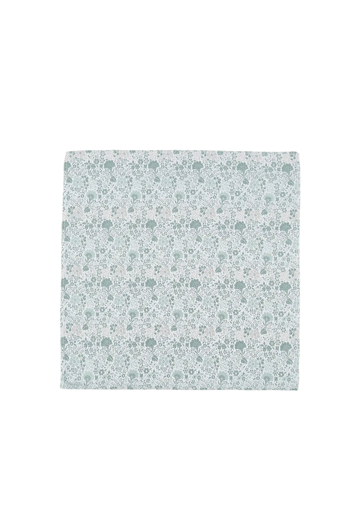 (Mint) Einstecktuch Hochzeit Floral – Frontalansicht flach ausgelegt