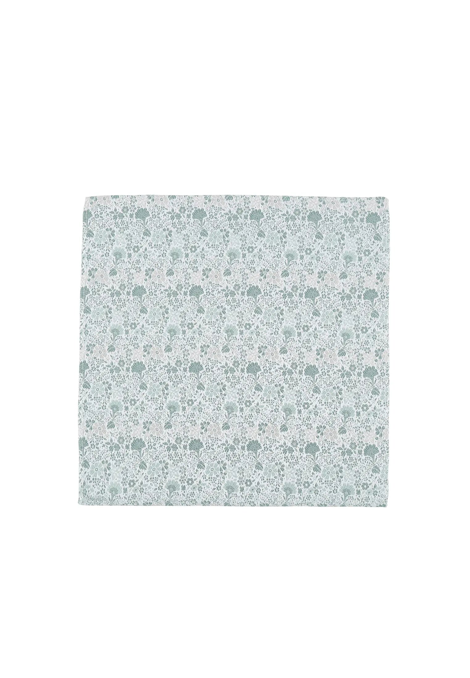 (Mint) Einstecktuch Hochzeit Floral – Frontalansicht flach ausgelegt