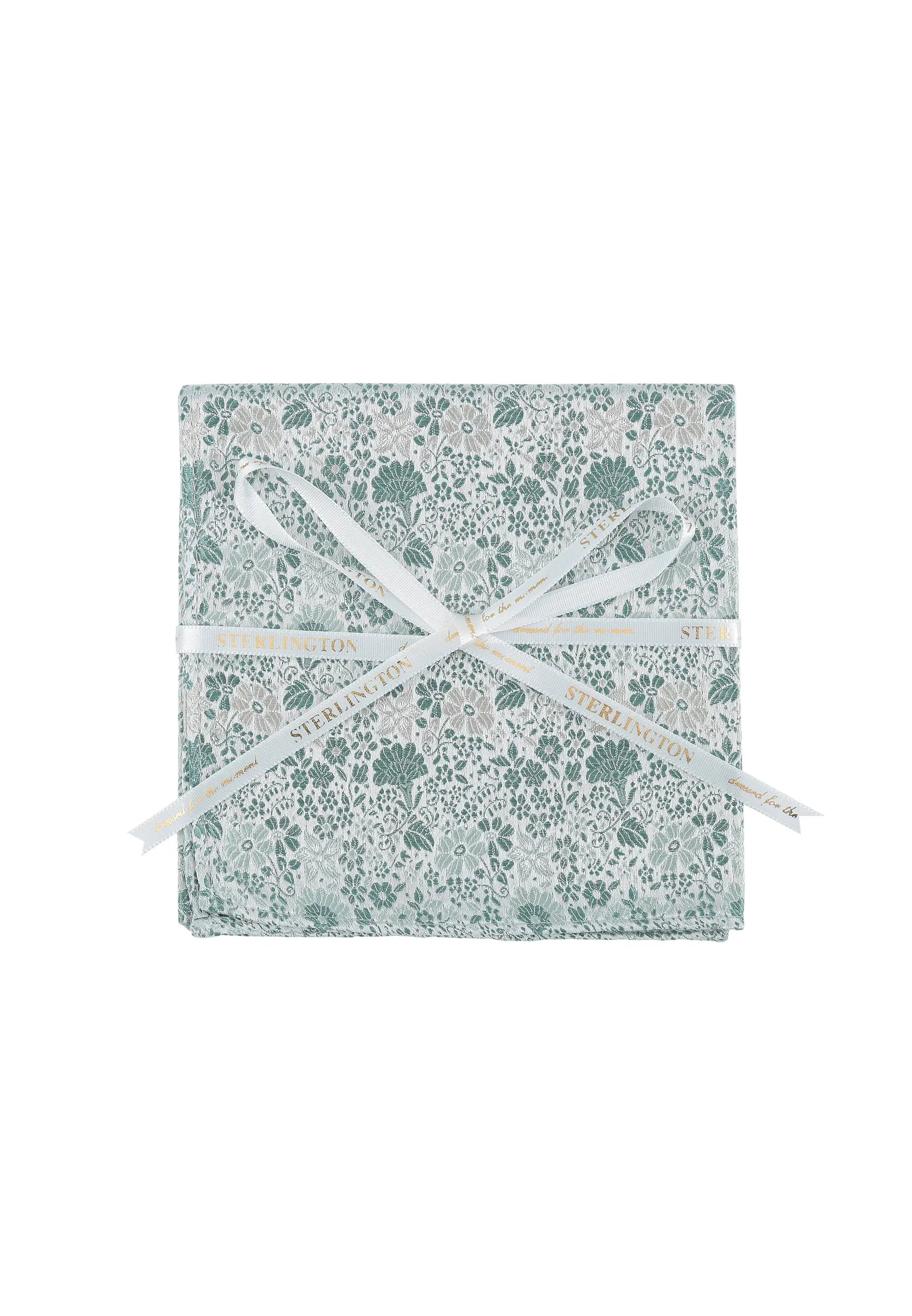 (Mint) Einstecktuch Sterlington Floral Seide – mit Geschenkschleife