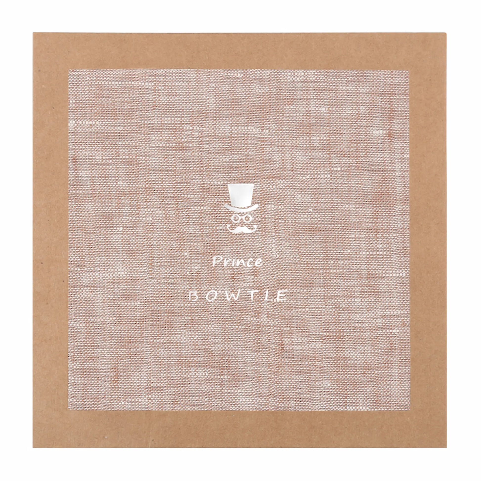 (Beige) Leinen-Einstecktuch in Geschenkverpackung – Prince Bowtie