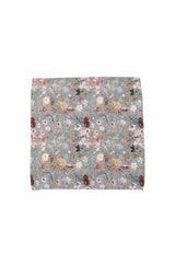 (Grau) Einstecktuch Herren floral 28x28 cm – Gesamtansicht