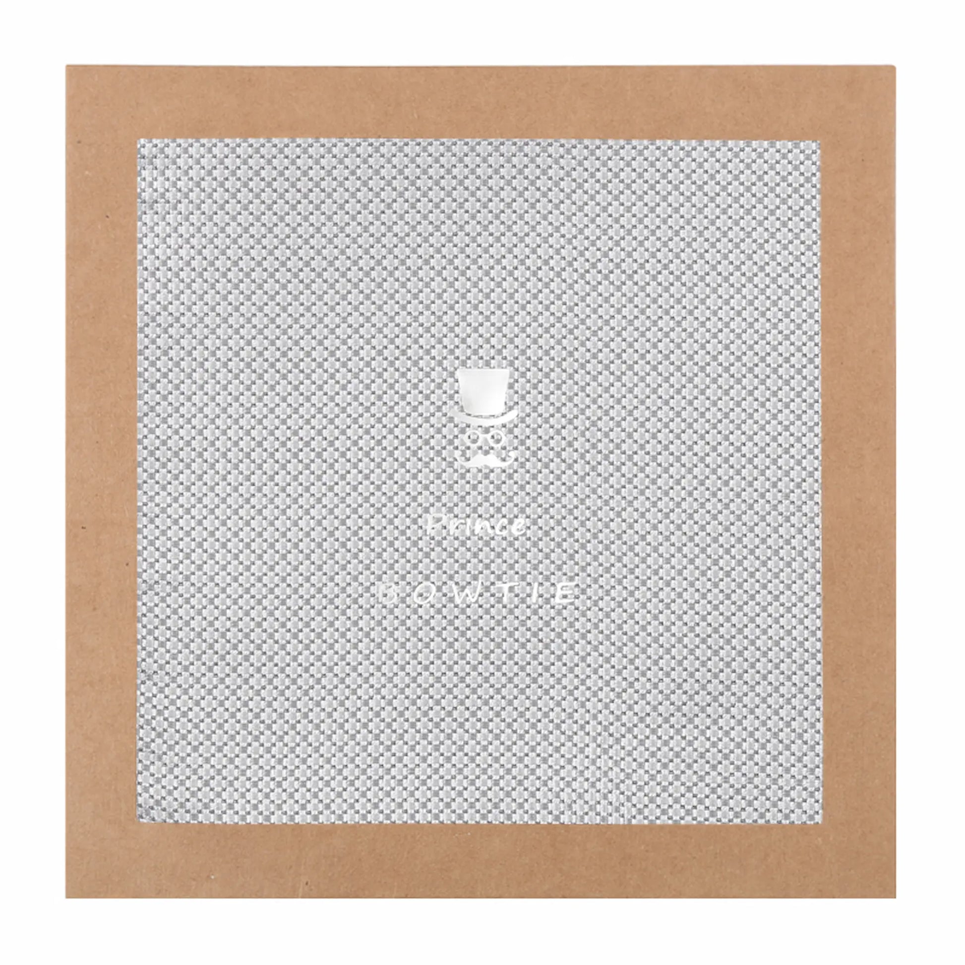 (Silber) Einstecktuch Mikromuster in Geschenkverpackung – Prince Bowtie