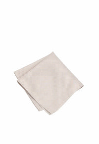 (Beige) Einstecktuch Herren Mikromuster Seide – Pochette gefaltet