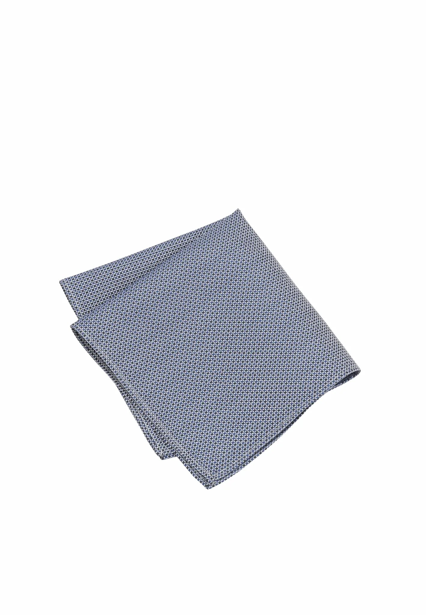(Dunkelblau) Einstecktuch Herren Mikromuster Seide – Pochette gefaltet
