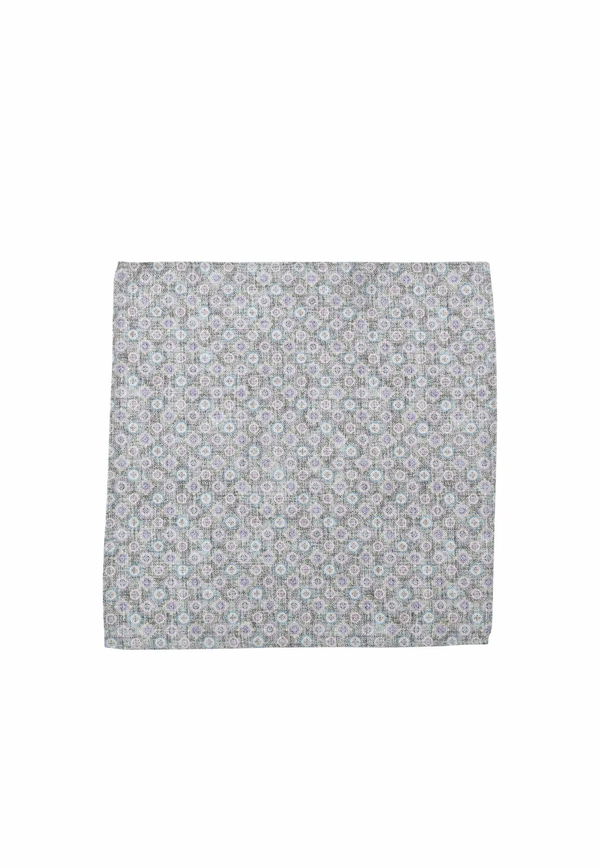 (Grau) Einstecktuch Herren Medaillon-Muster 28x28 cm – Gesamtansicht