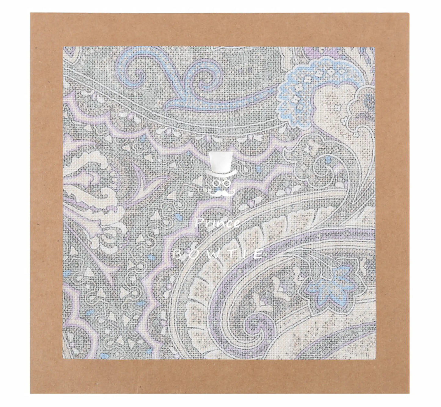 (Grau) Einstecktuch Paisley-Muster in Geschenkverpackung – Prince Bowtie