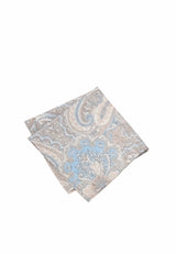 (Beige) Einstecktuch Herren Paisley-Muster Baumwolle – diagonal gefaltet