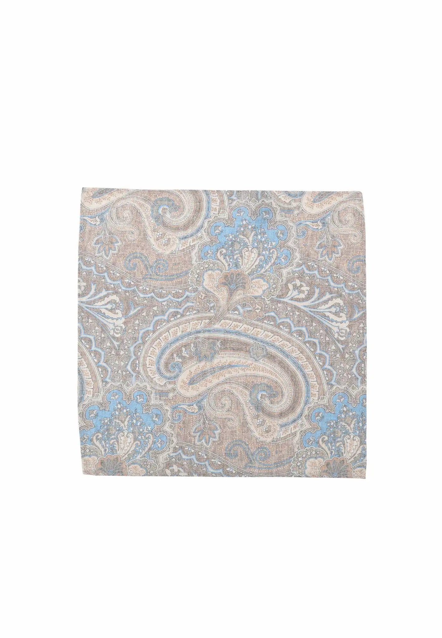 (Beige) Einstecktuch Herren Paisley-Muster 28x28 cm – Gesamtansicht