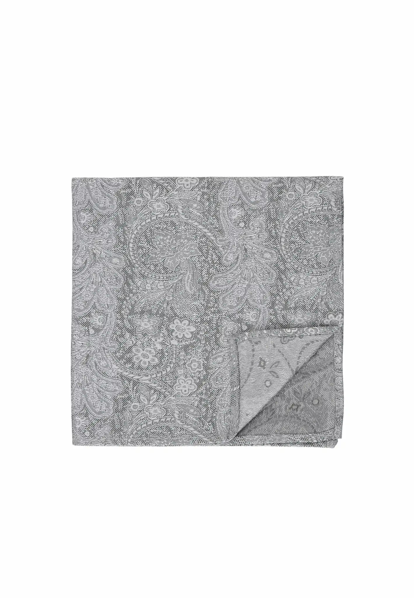 (Mint) Einstecktuch Paisley Seide – Detailansicht Saumverarbeitung