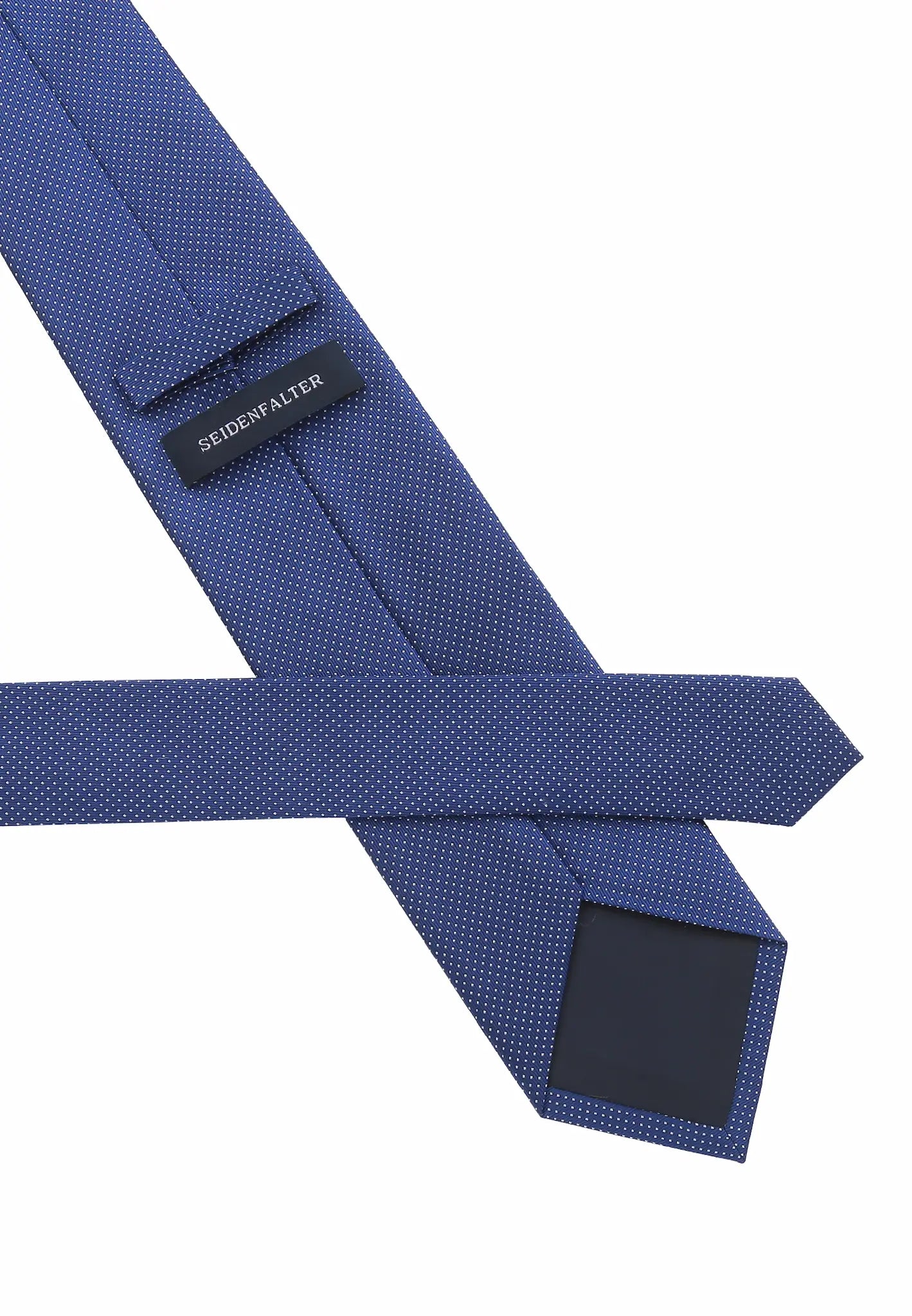 (Jeansblau) Seidenkrawatte Picoté Detail Materialstruktur 100% Seide