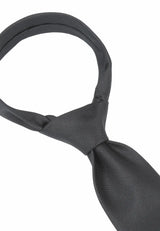 (Schwarz Uni) Trauerkrawatte Uni Seide – Knoten Detail