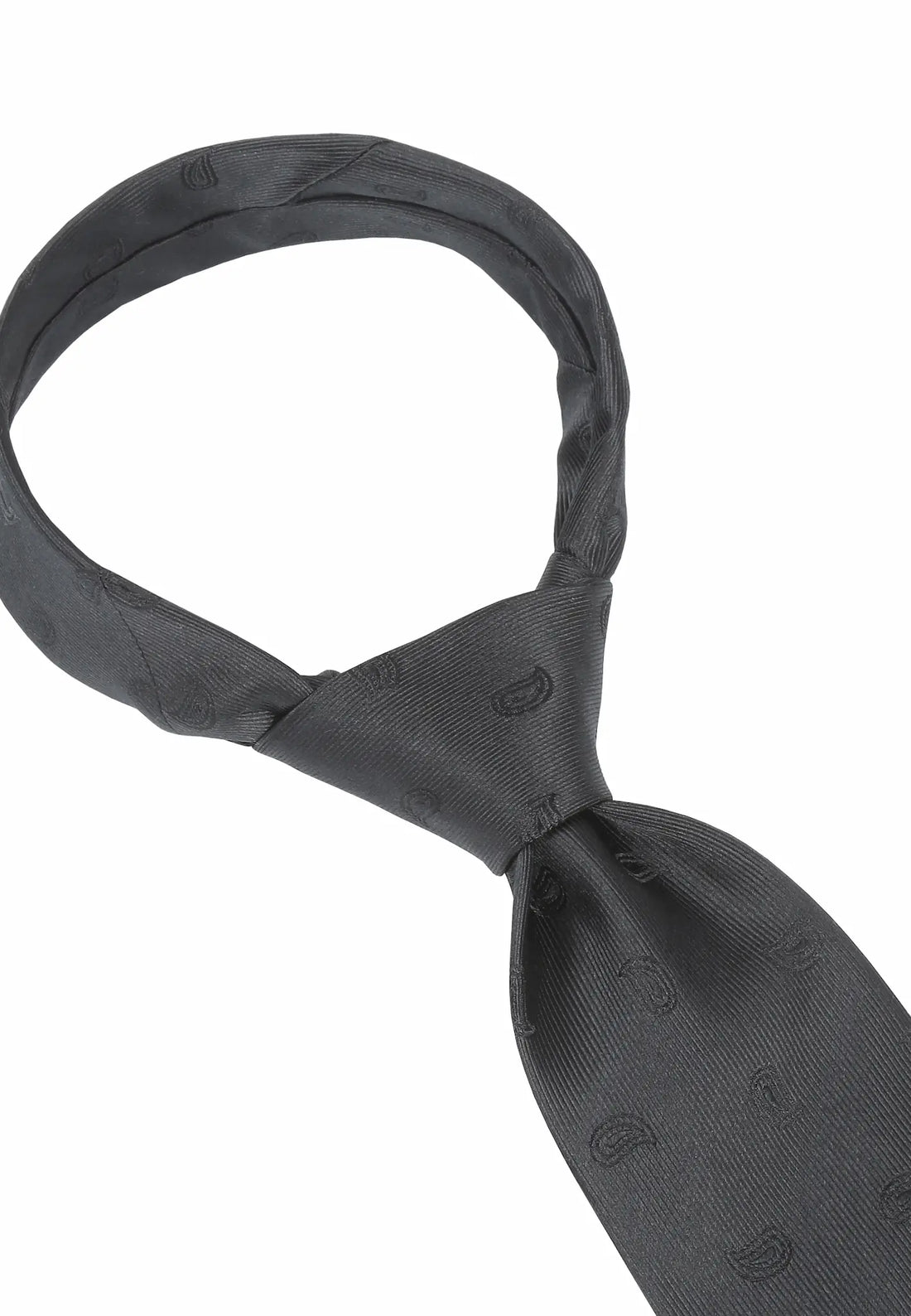 (Schwarz Paisley) Trauerkrawatte Paisley – Knoten Detail