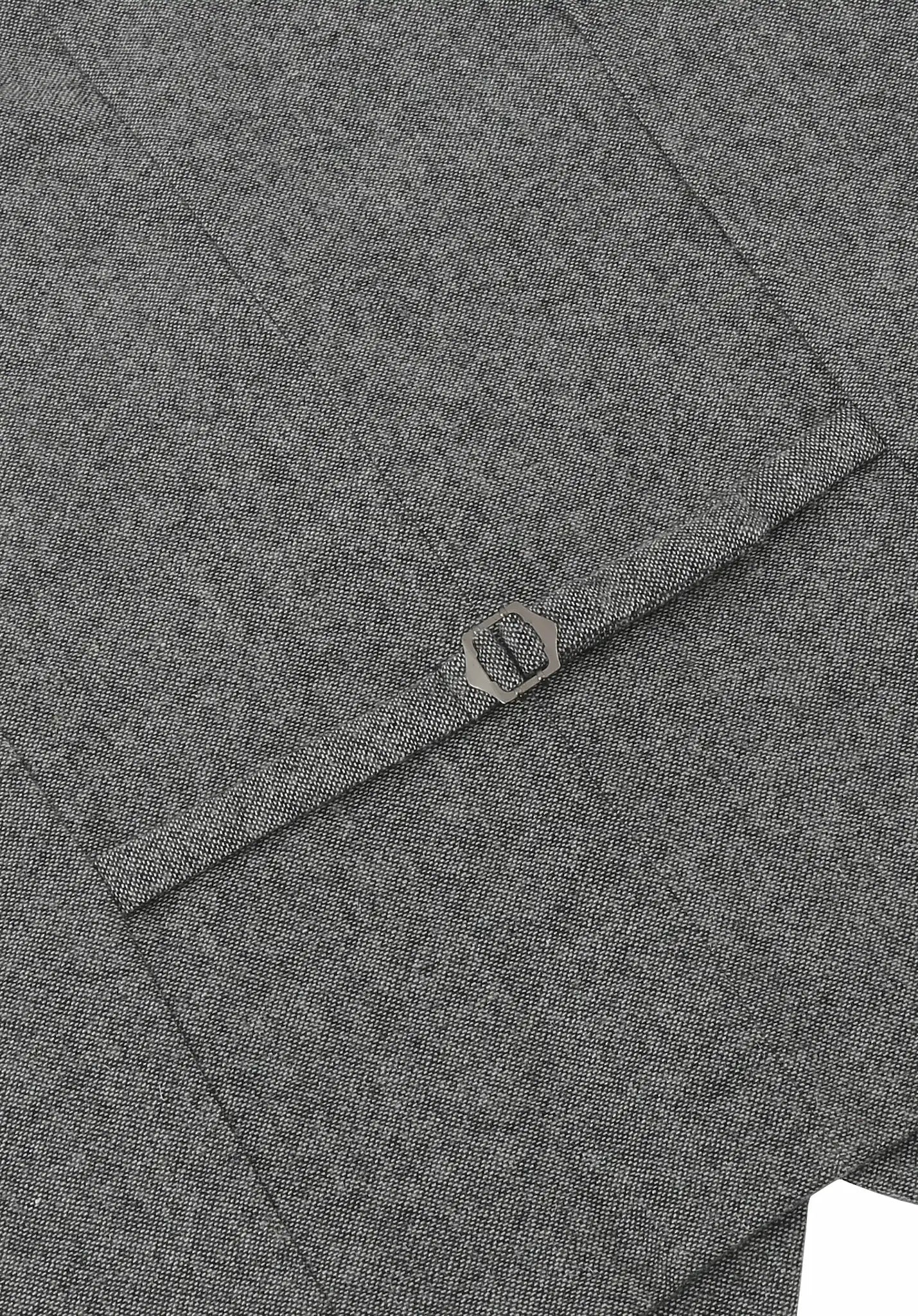 (Grau) Weste Tweed – Rückansicht mit verstellbarem Riegel