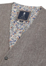 (Beige) Weste Herren Tweed – Prince Bowtie Label mit Größenangabe