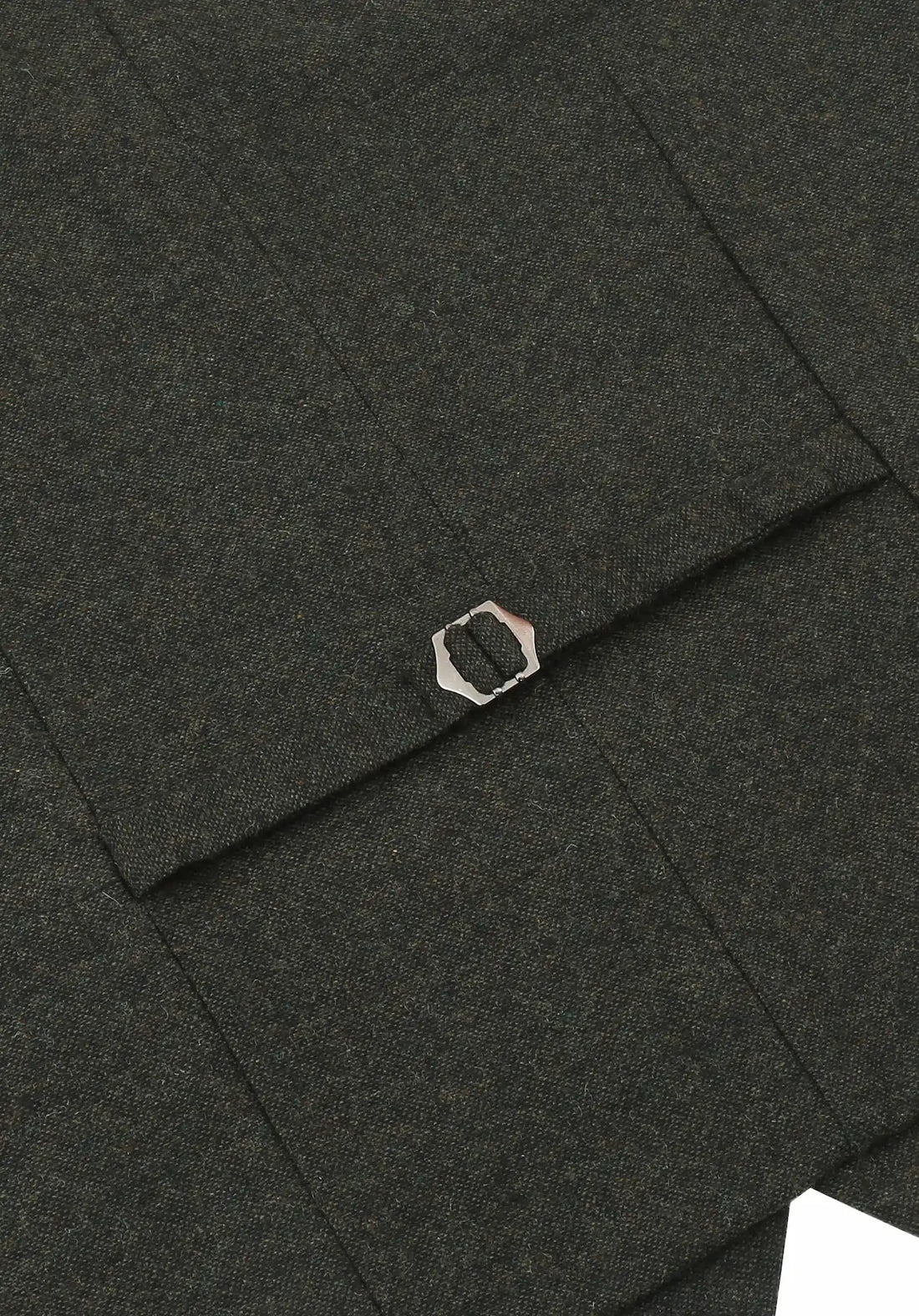 (Dunkelgrün) Weste Tweed – Rückansicht mit verstellbarem Riegel