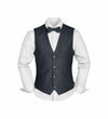 (Anthrazit) Westen Set Herren Tweed mit Fliege – Outfit auf Mannequin mit weißem Hemd