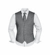 (Grau) Westen Set Herren Tweed mit Krawatte – Frontansicht auf weißem Hemd