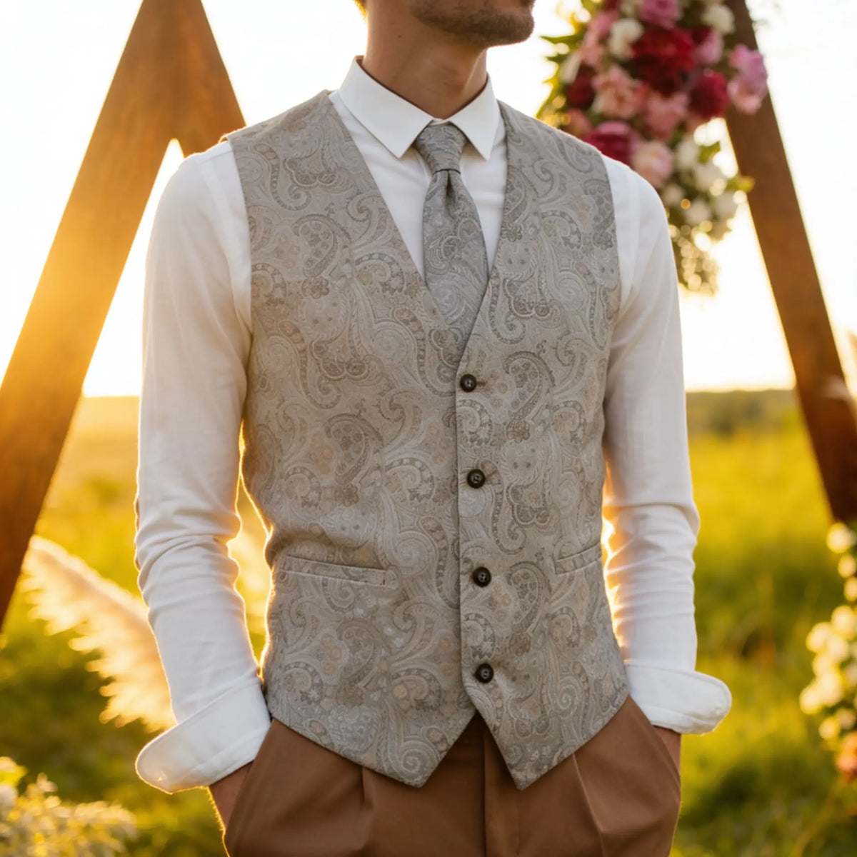 Hochzeitswesten Sterlington für die Hochzeit – festliche Westen in Ivory, Champagner und mehr für Bräutigam und Trauzeugen