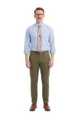 (Beige) krawatte herren blumenmuster seide getragen ganzkörper look