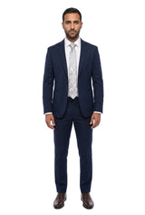 (Silber) hochzeitskrawatte herren floral getragen ganzkörper look
